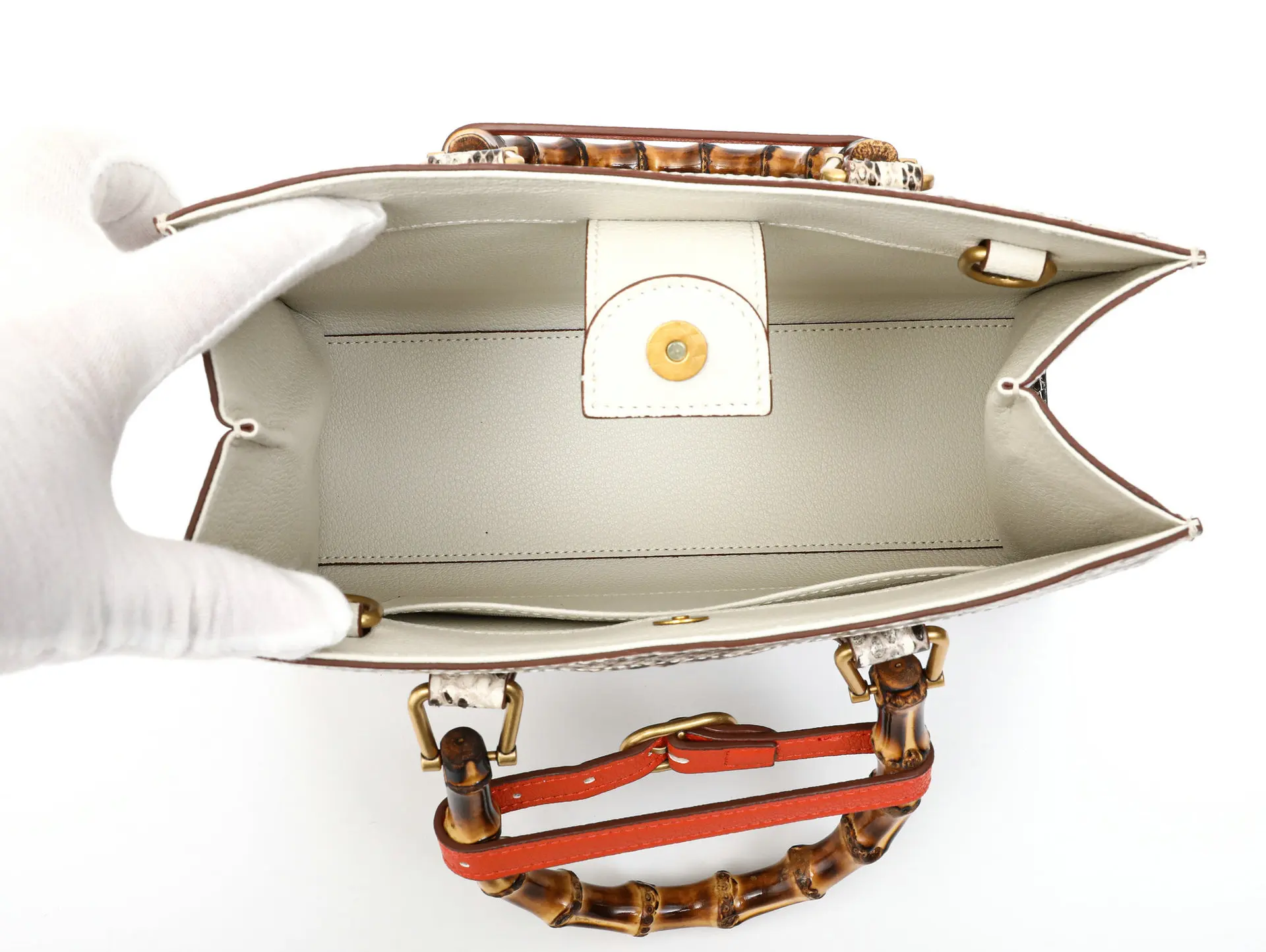 Luxury Python Skin Women\'s Shoulder Crossbody Bag 2023 Genuine Leather Lady Handbag Fashion Large Capacity Bamboo Joint Bag 45