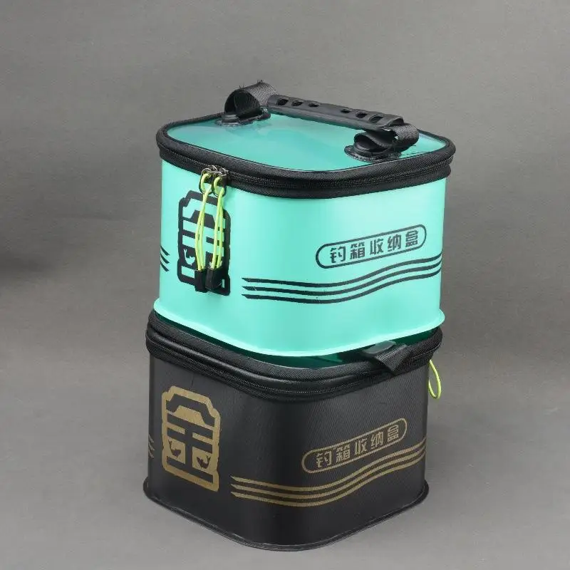 Caja de herramientas de pesca EVA, organizador de accesorios de pesca portátil a prueba de agua, estuche de almacenamiento de cebo vivo para pesca al aire libre y camping