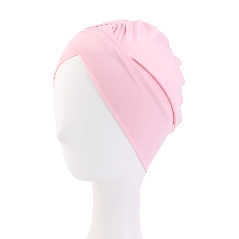 Cuffia da nuoto elastica piscina cappelli da bagno donna uomo formato libero proteggi capelli lunghi orecchio sport cuffie da nuoto cappello in