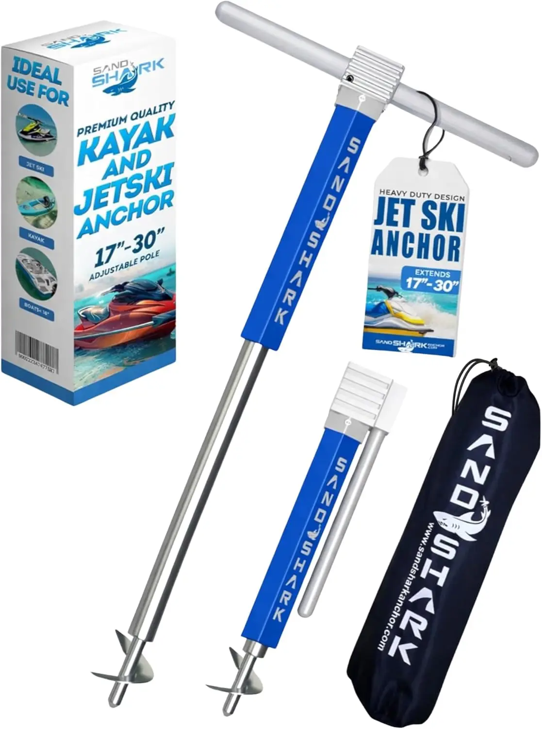 

Премиальный винтовой якорь для понтонных лодок, из нержавеющей стали, для неглубоких вод, с чехлом — незаменимый аксессуар