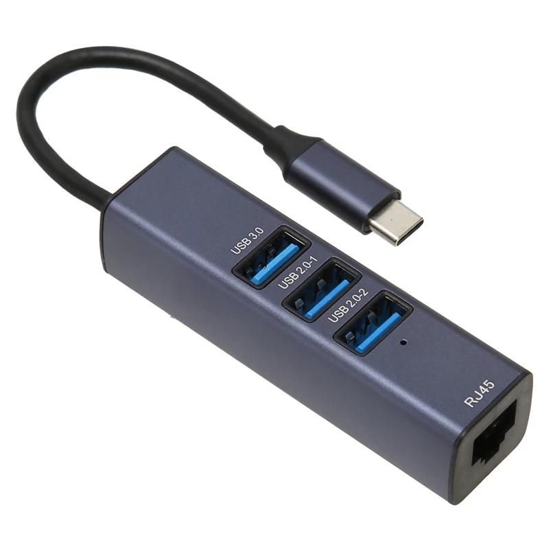USB C에서 이더넷 어댑터, RJ45 기가비트 이더넷 포트, 4 in 1 USB C 허브, 노트북용 스토리지 홀