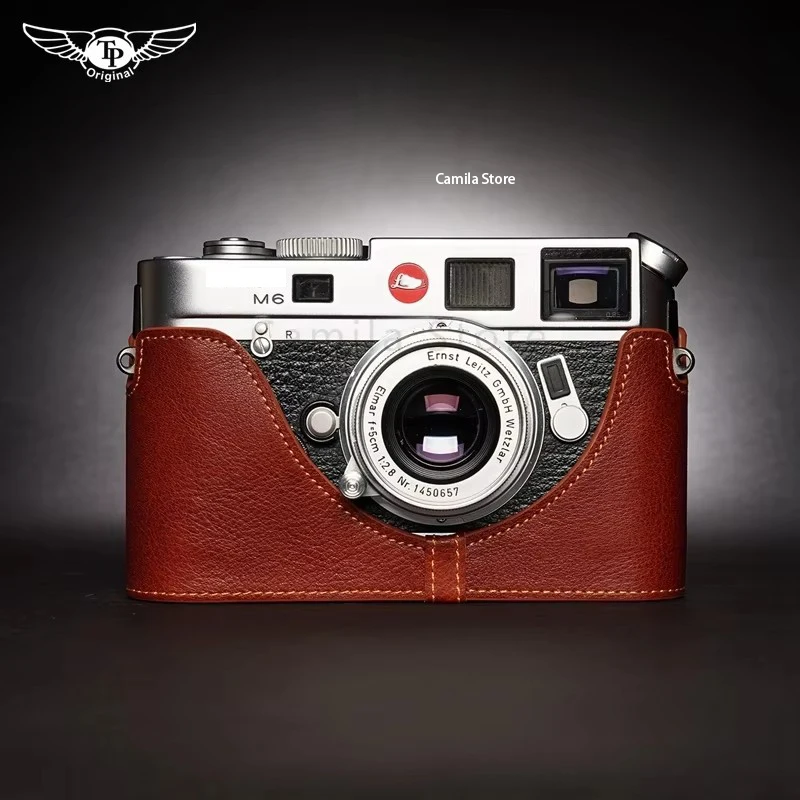 Genuine Leather Camera Case Handmade Half Body Bag Bottom Cover For Leica M6 M4 M3 M2 M1 MP MA Digital Camera box Cowhide