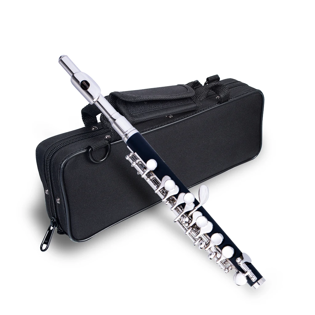 NAOMI Professional Nickel Plated Piccolo Excellent Ebonite Rubber Wood Piccolo Key of C Piccolo Set