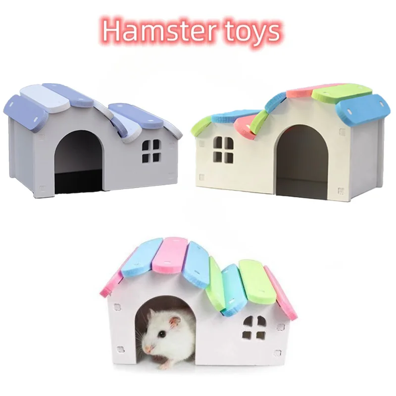Colorful Hamster Bed Creative Small House Ecological Board Cozy Sleeping Habitat for Small Pets for Hamsters Gerbils and Mice view 4