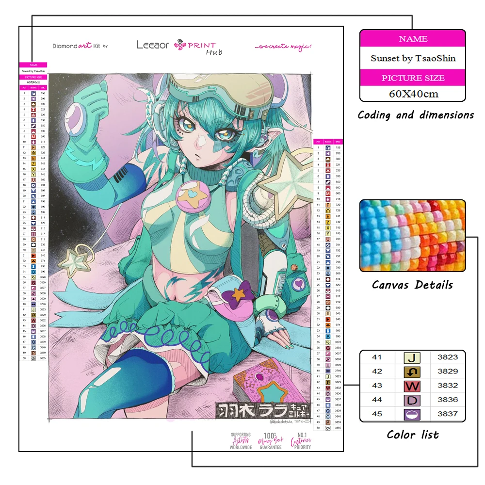 Anime Girl Diamond Painting Star Twinkle Precure Full Rhinestone Mosaic Embroidery Cross Stitch Kit Home Decor алмазная мозаика