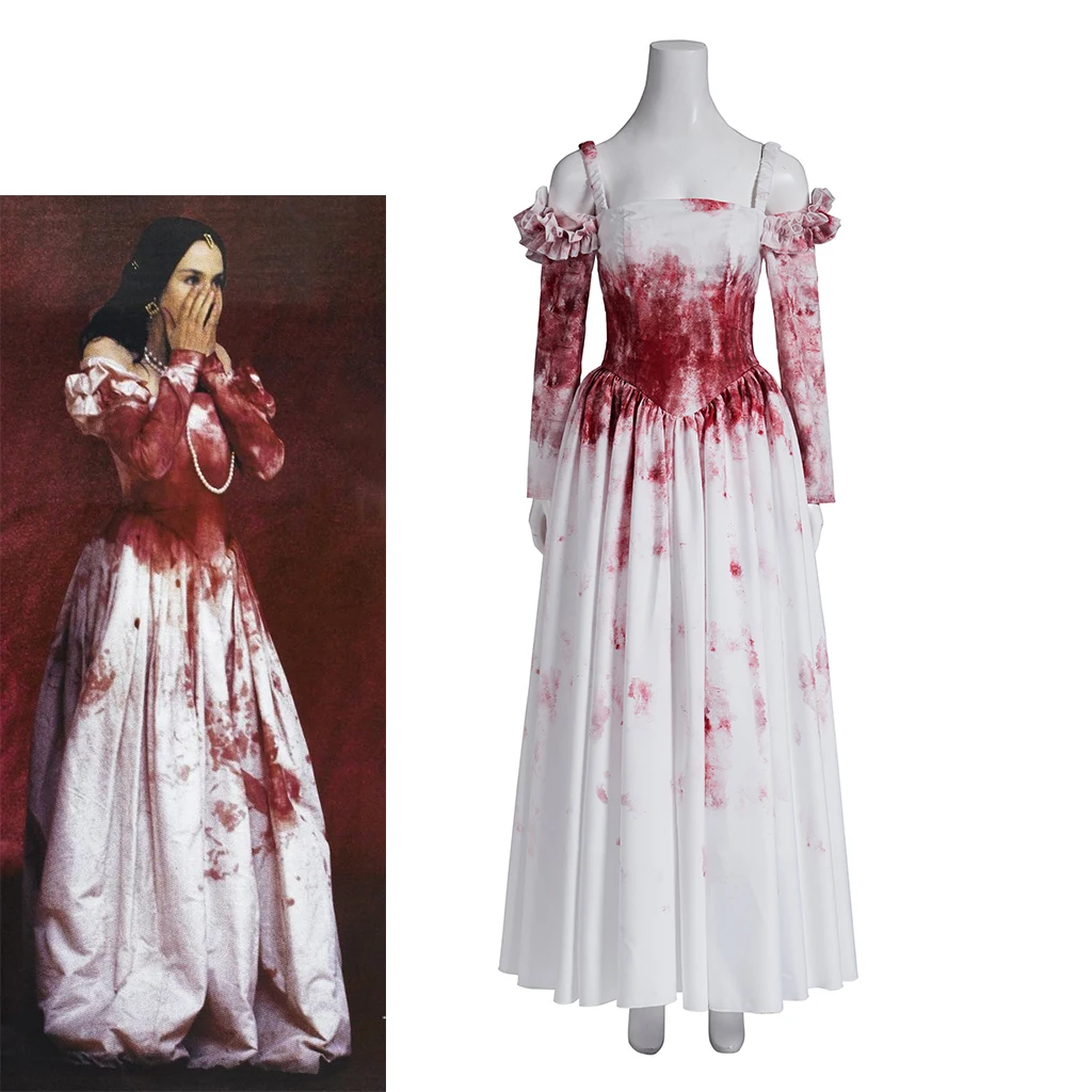 

Margot Cosplay Movie Queen Dress Women Retro Vampire Ball Gown Halloween Carnival Party Horror Disguise Costume