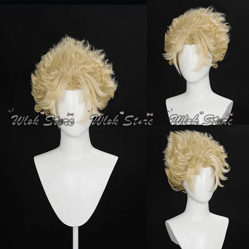 الهوية الخامس هولابالو مايك مورتون شعر مستعار تأثيري البهلوانية مجعد شقراء بيروكات صناعية الرجال امرأة هالوين حفلة لعب الأدوار اكسسوارات