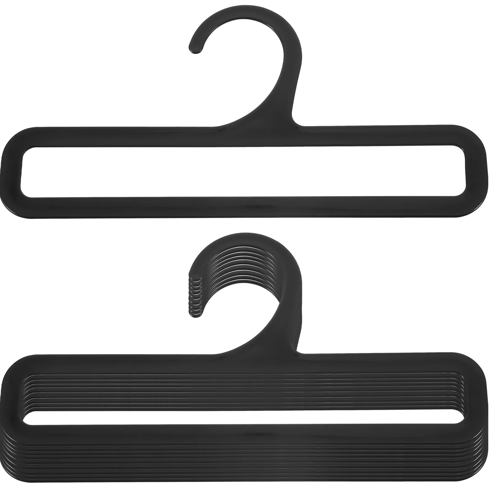 10 Pcs Belt Plastic Hook Rectangular Scarf Rack Towel Supermarket Display (5134# Black) 10pcs Holder