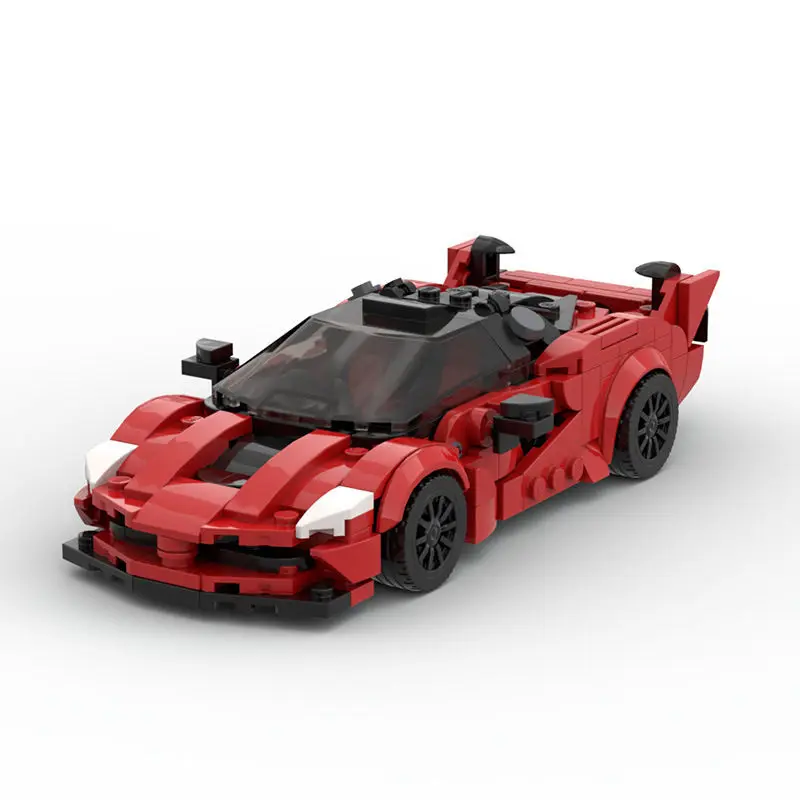 

MOC FXXK Speed Champions Red Sports Cars Building Blocks Bricks Set Kids Toys Gifts For Boys & Girls