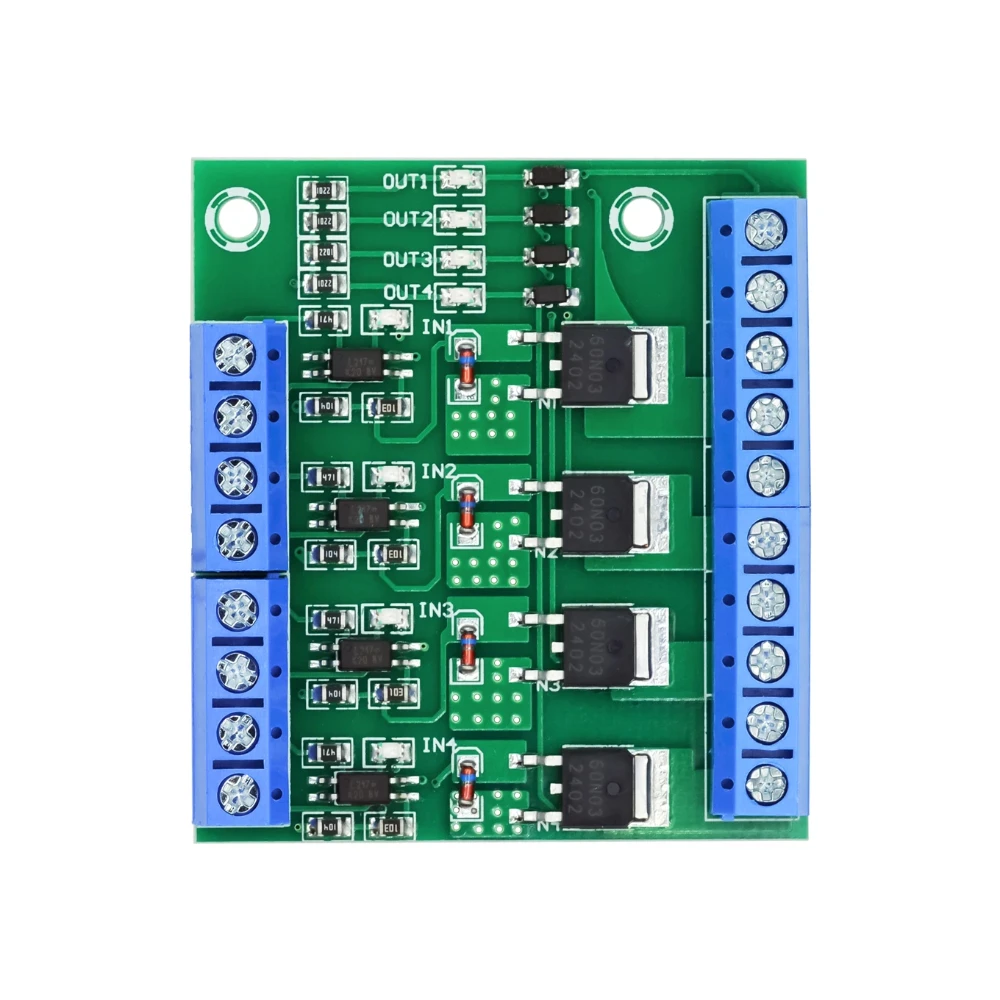 Four-way switch tube module, PLC amplifier circuit board / high power, optocoupler isolation 3.3/5/12/24 v