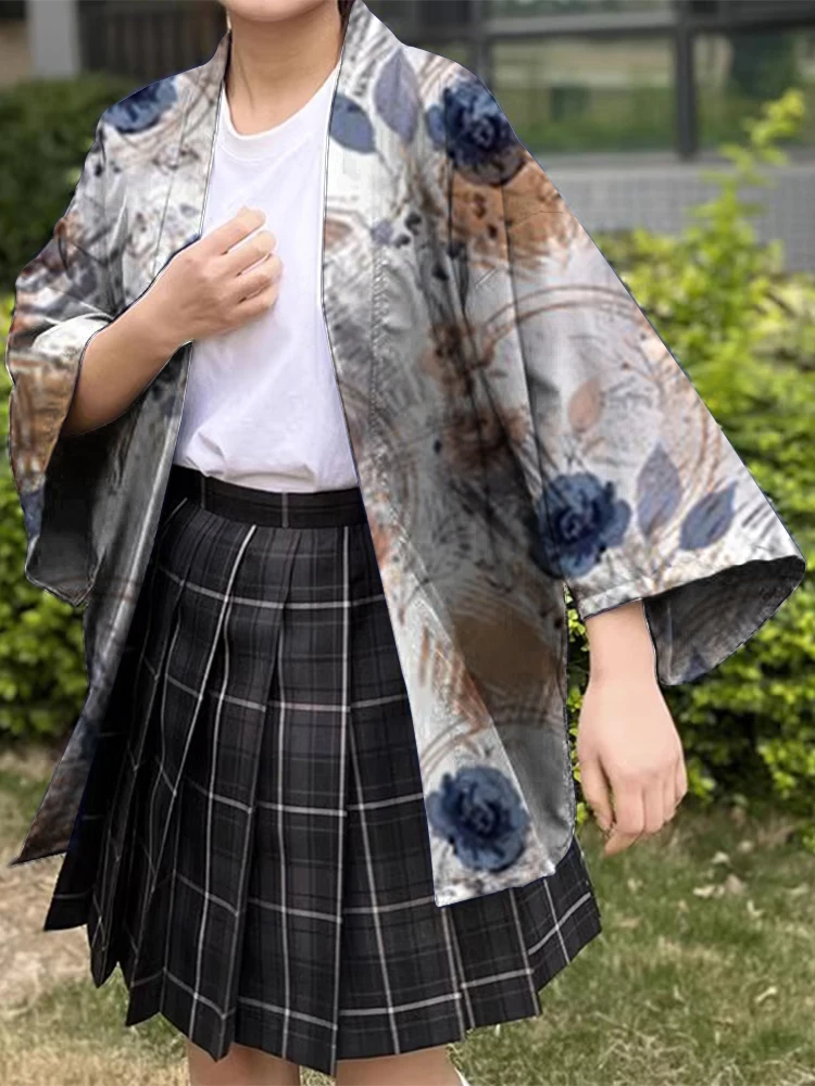 Japanese Traditional Dress Japanese Kimono Casual Ink Print Casual Comfortable Quality Kimono Half Sleeve Summer Fashion