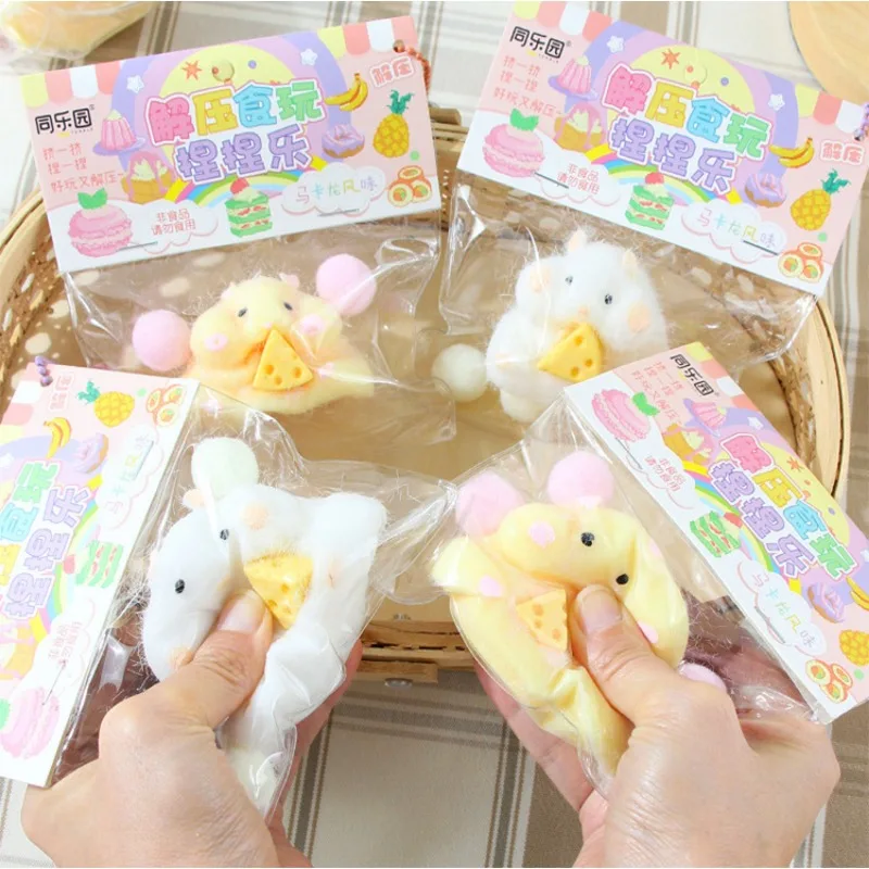Relieve Stress Anxiety By Squeezing Soft Cat Paw, Animal Chicken,Bear Cute Mouse Color Sense And Touch Toy Children And Adults