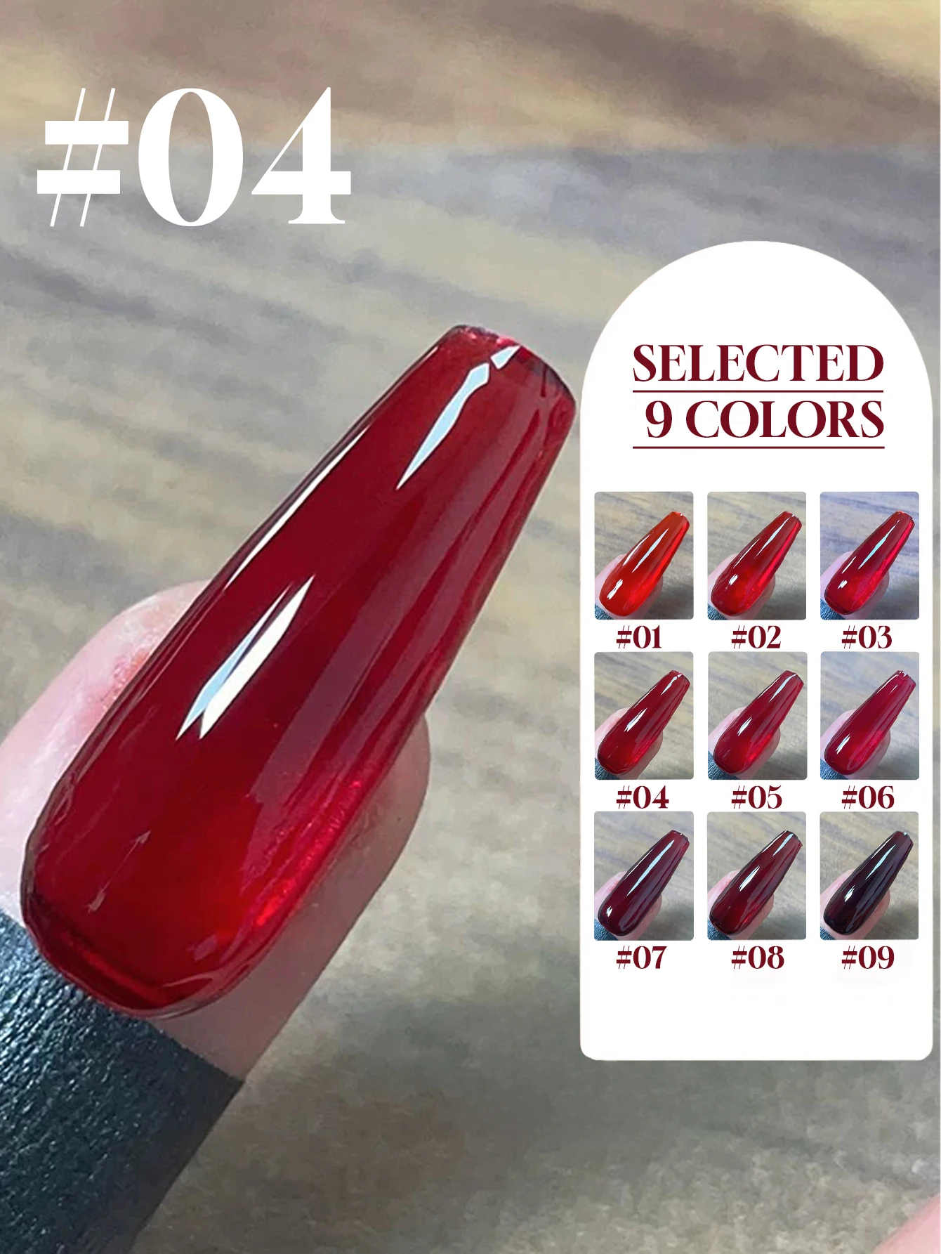1/9PCS 2025 Autumn and Winter Nail Art Women's Supplies Salon Set Ice Transparent Wine Red Blood Cherry Red Gel Nail Polish