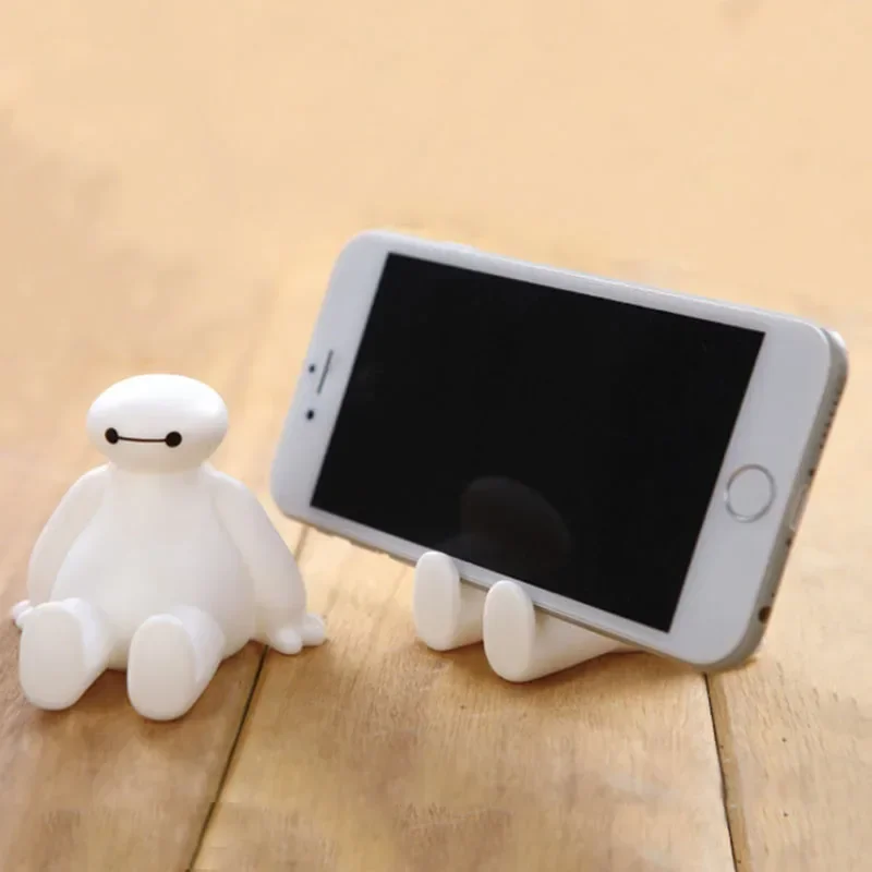 New Disney Baymax Mobile Phone Holder Lazy Stand Table Desk Night Light Glowing Cartoon Anime Figure Big Hero Doll Model Holders