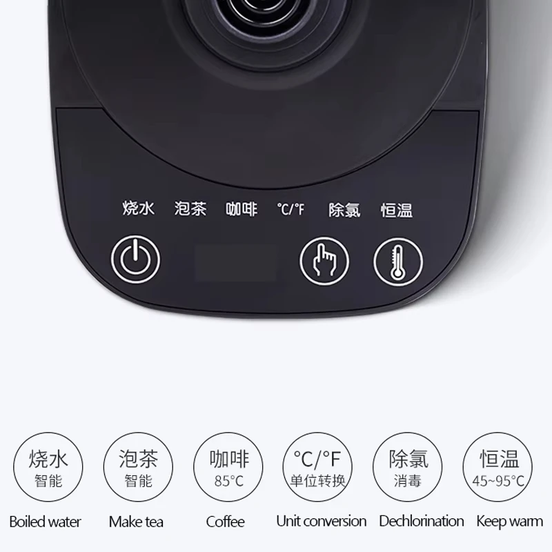 غلاية كهربائية 800 مللي معقوفة اليد المشروب إبريق قهوة وعاء حراري 304 إبريق شاي من الفولاذ المقاوم للصدأ الذكية التحكم في درجة الحرارة إبريق ماء