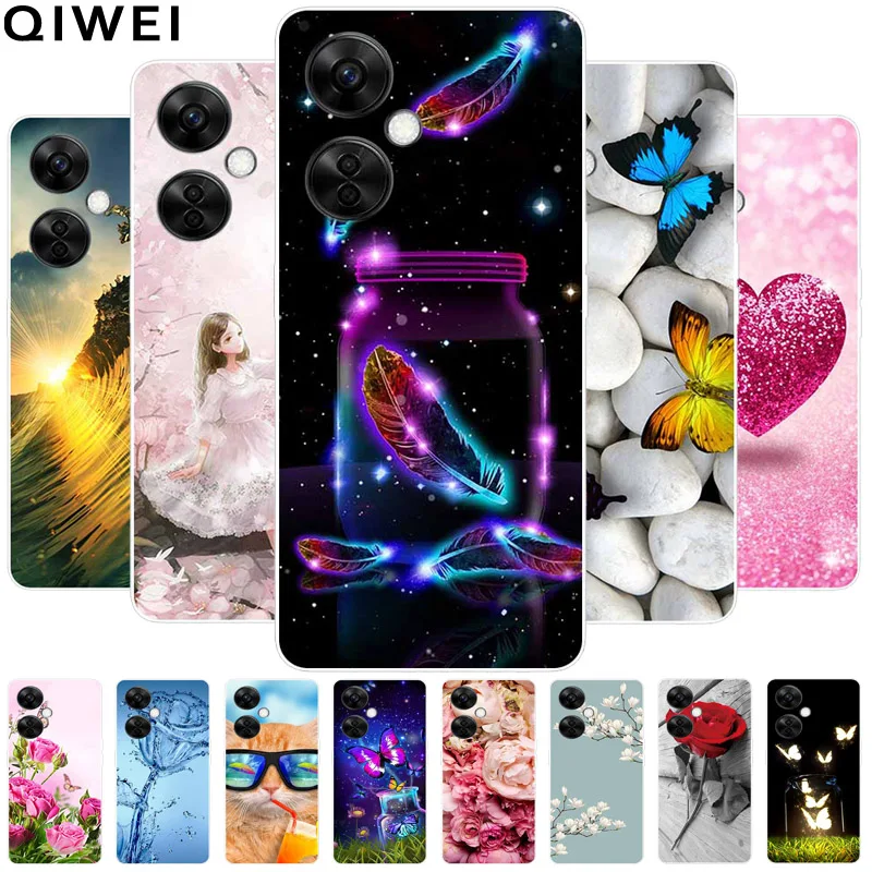 For Oneplus Nord CE3 Lite 2023 Case Flowers Soft Silicon TPU Clear Coques for One Plus Nord CE 3 Lite 5G Phone Covers Protection