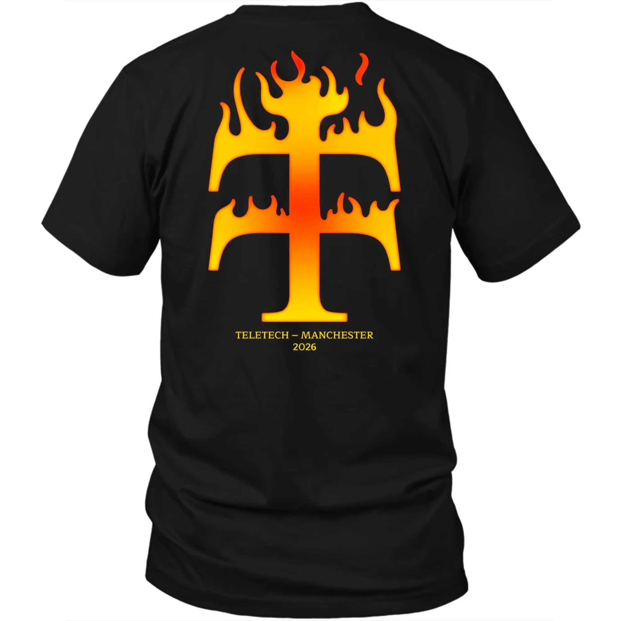 Teletech Manchester 2026 Back Print T-Shirt, Techno Rave Electronic Music Oversized Unisex Short Sleeve Cotton Graphic Tee