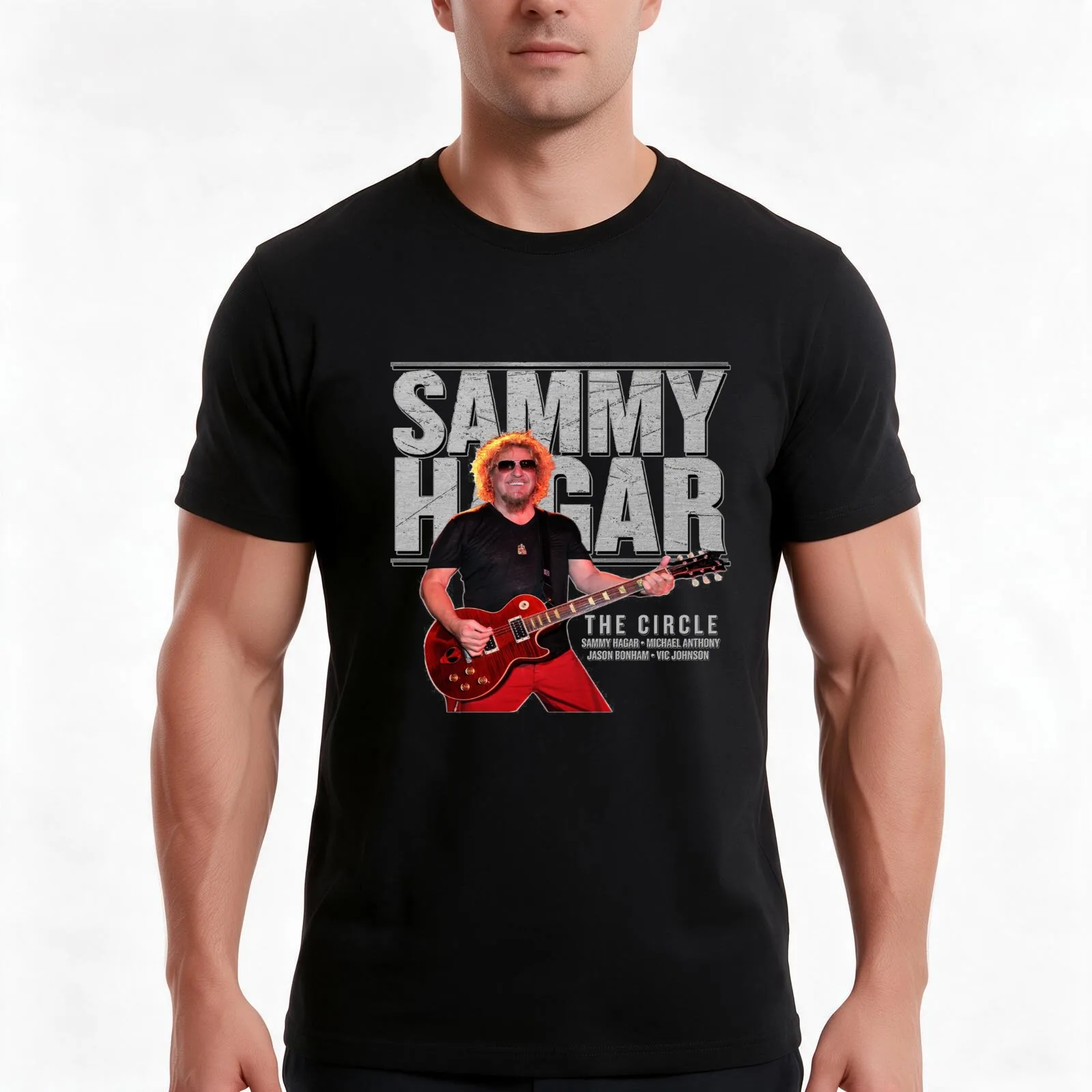 sammy hagar summer tour 2017 T-Shirt, Summer Casual Cotton Tee, Oversized Streetwear Tops, Vintage Graphic Print, 100% Cotton