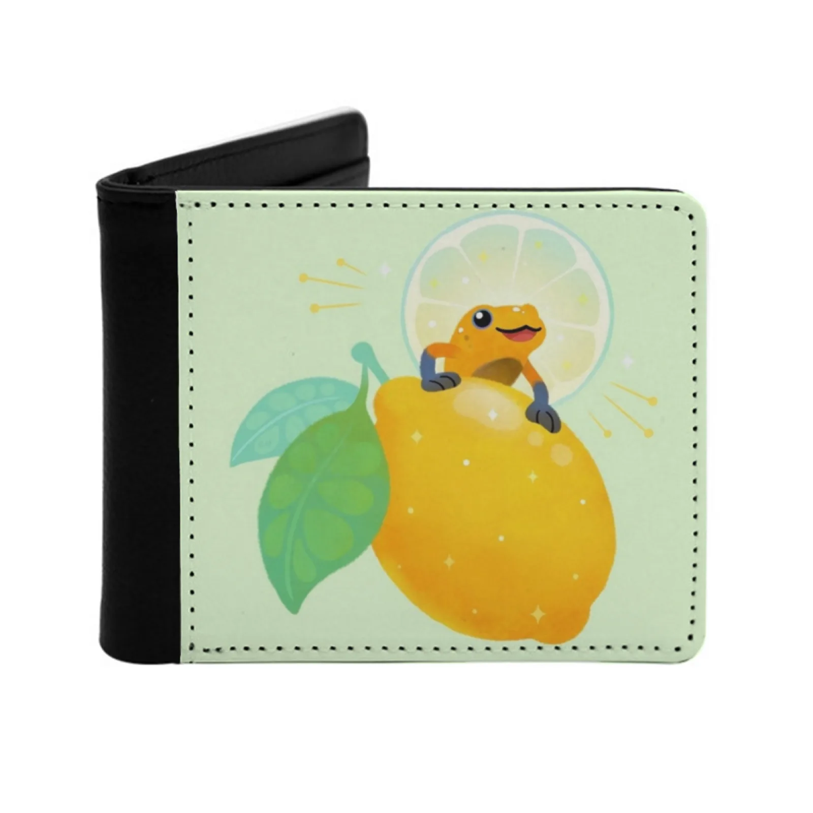 Golden Poison Lemon Sherbet 1 Personalized Wallet For Men And Women Pu Leather Short Pocket Purse Poison Dart Frog Cottagecore