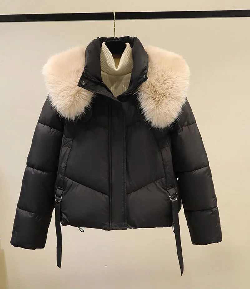 2024 New Winter Female Parkas 90% White Duck Down Jacket Large Real Raccoon Fur Collar Hooded Warm Women\'s Feather Coat Outwear