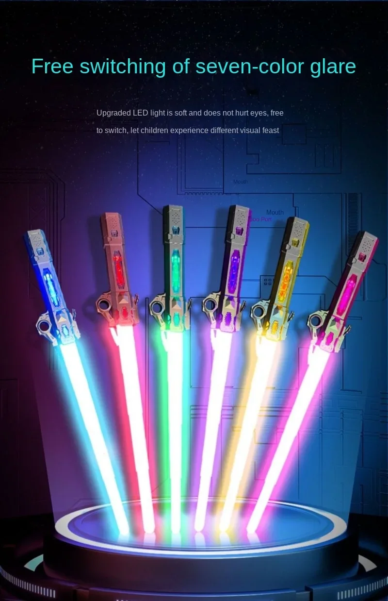 Laser Zwaard Ruimtezwaard Intrekbare Lichtgevende Fluorescerende Laser Flitsstok Jongens Kinderspeelgoed Zwaard Licht Pixel Sabel