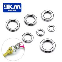 Fishing Solid Ring 20~100Pcs Fishing Lure Connectors Stainless Steel Snap Fishing Accessories Solid Ring Saltwater Tackle Chrome