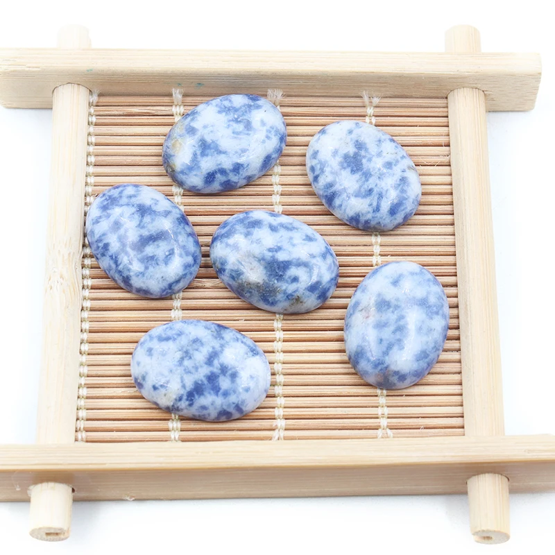 

Natural Sodalite Stone Oval Cabochon 30pcs Lot 15x20mm Teardrop Shape Loose Beads For Jewelry Making DIY Craft Healing Crystal