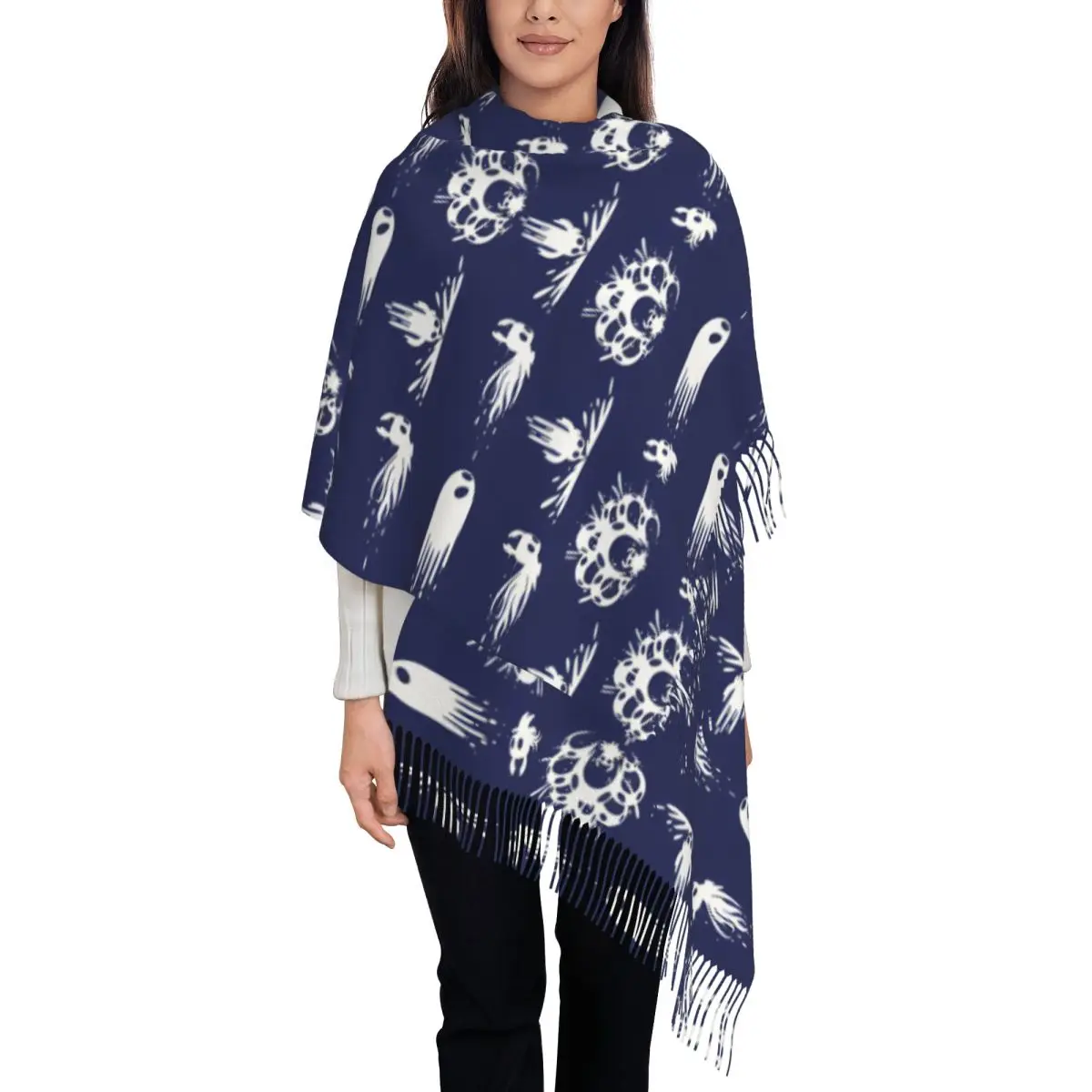 Hollow Knight Gaming Shawl Wraps Women Winter Large Long Scarf Pashminas Shawl Scarves