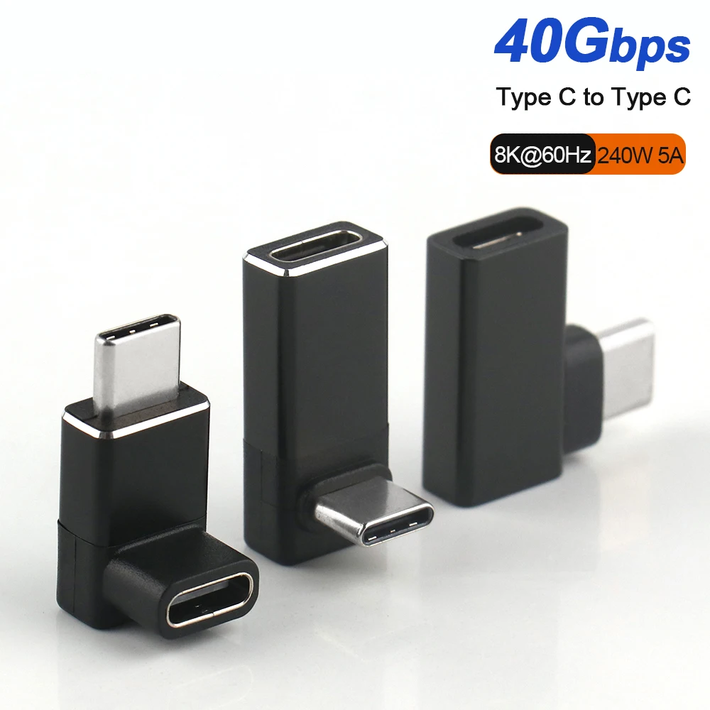 محول UGOjP USB من النوع C OTG USB4.0 40 جيجابت في الثانية 240 وات USB C إلى النوع C محول شحن سريع 90 °   محول بيانات USB C لهاتف ماك بوك