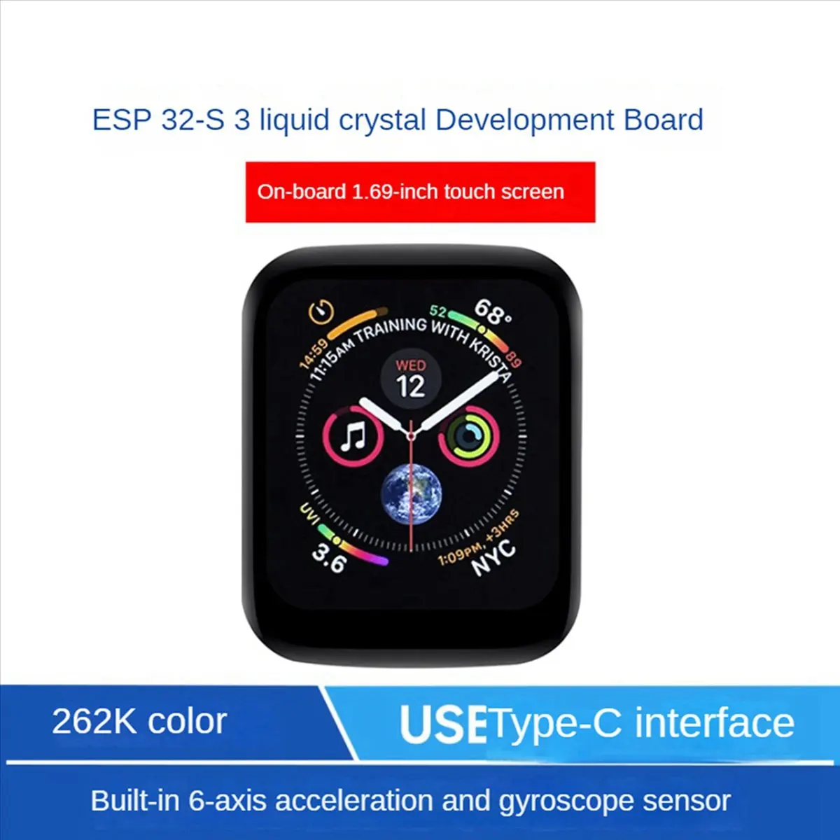 

[ABDH] 2X ESP32-S3 1,69-дюймовая сенсорная ЖК-дисплейная плата для разработки микроконтроллеров 240x280 ST7789V2 с 3-осевым акселерометром