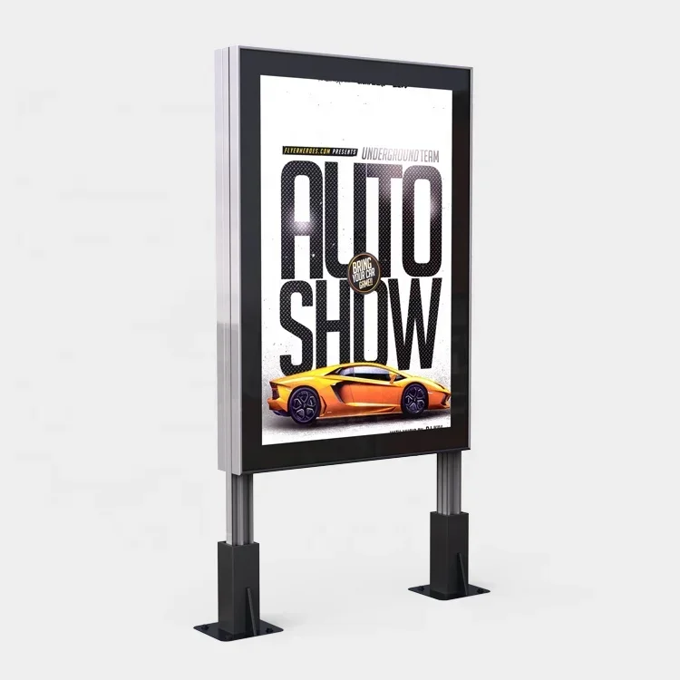 IP65 Outdoor Waterproof High Brightness Aluminum Frame Light Billboard Custom Backlit Sign Double Sided Led Light Box