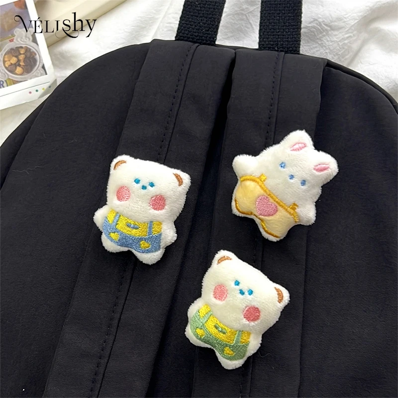 Cute Cartoon Animal Brooches Chick Bear Rabbit Panda Plush Doll Personality Backpack Clothes Lapel Pin Decorative Accessories