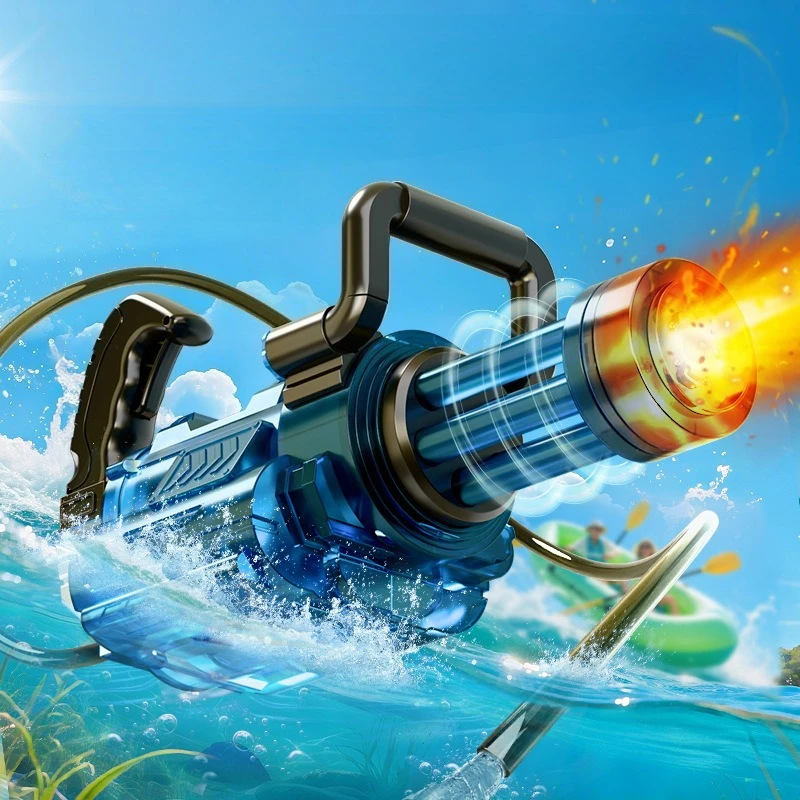 Children Simulated Firing Electric Water Gun Toy Gatling Automatic Continuous Shooting Water Pistol Summer Outdoor Toys for Kids