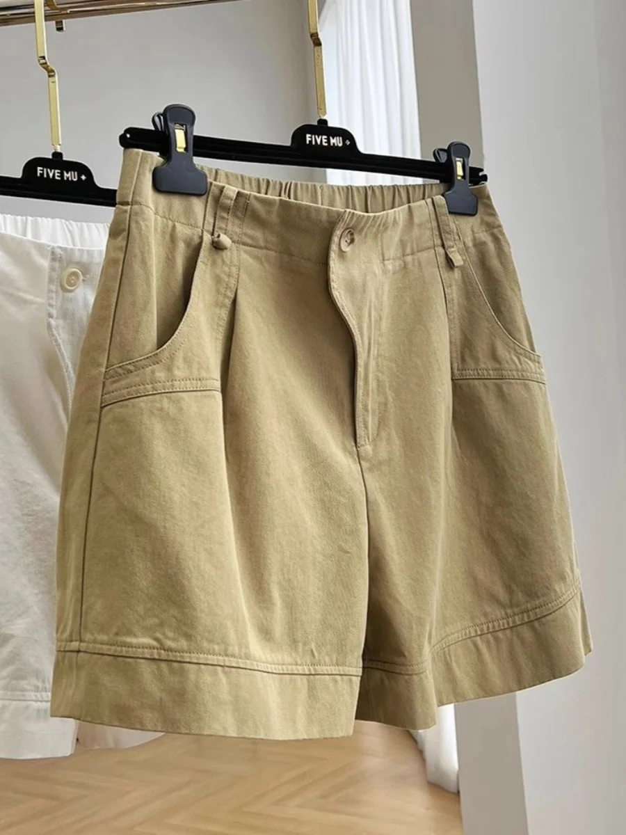 

plus Size Women's Casual Loose Fit Workwear Shorts High Waist Summer Fashionable Versatile Five-Quarter Length Pants