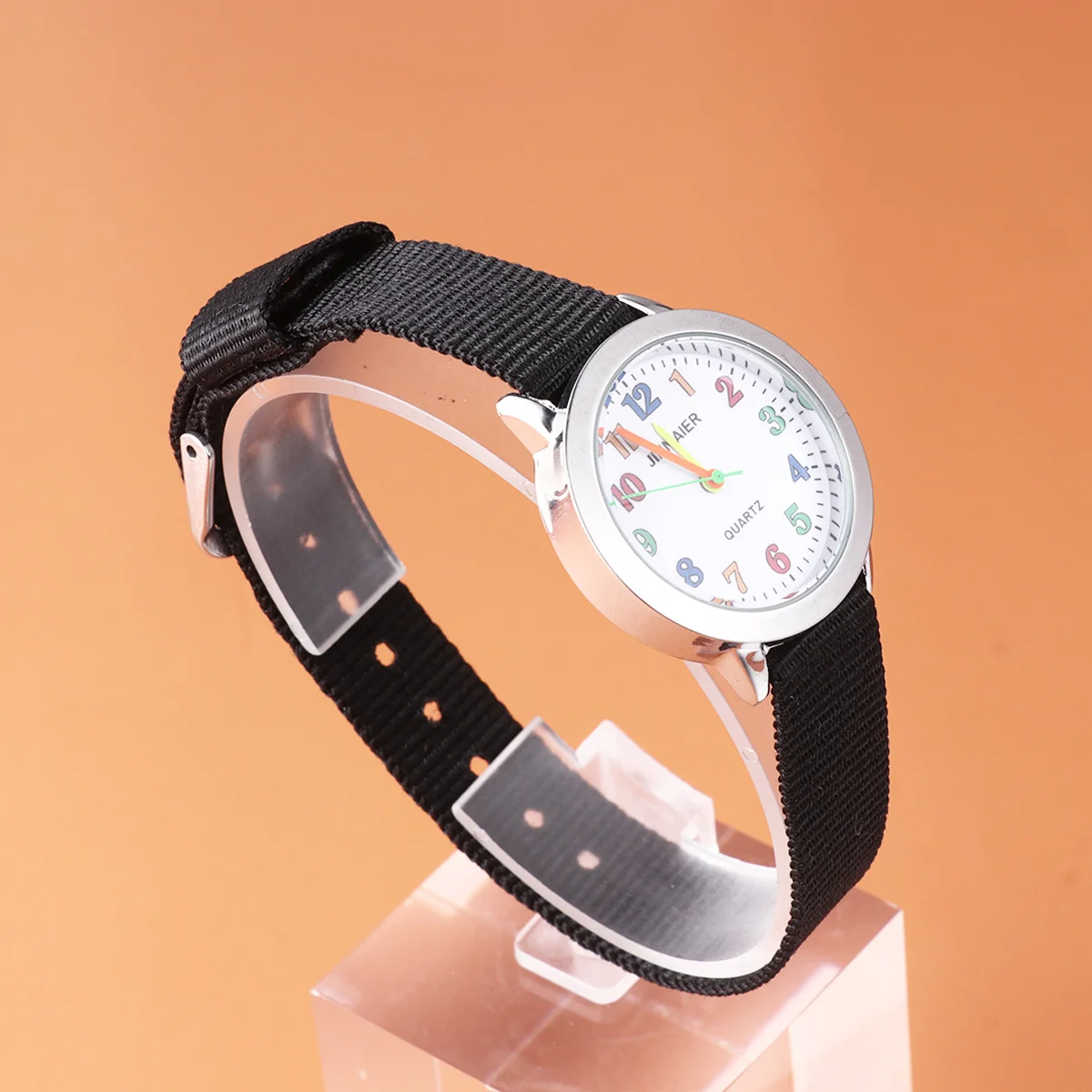 

Kids Cartoon Watch Black Nylon Strap Durable Wristwatch Precise Quartz Timekeeping Birthday Gift for Children Cartoon Watch