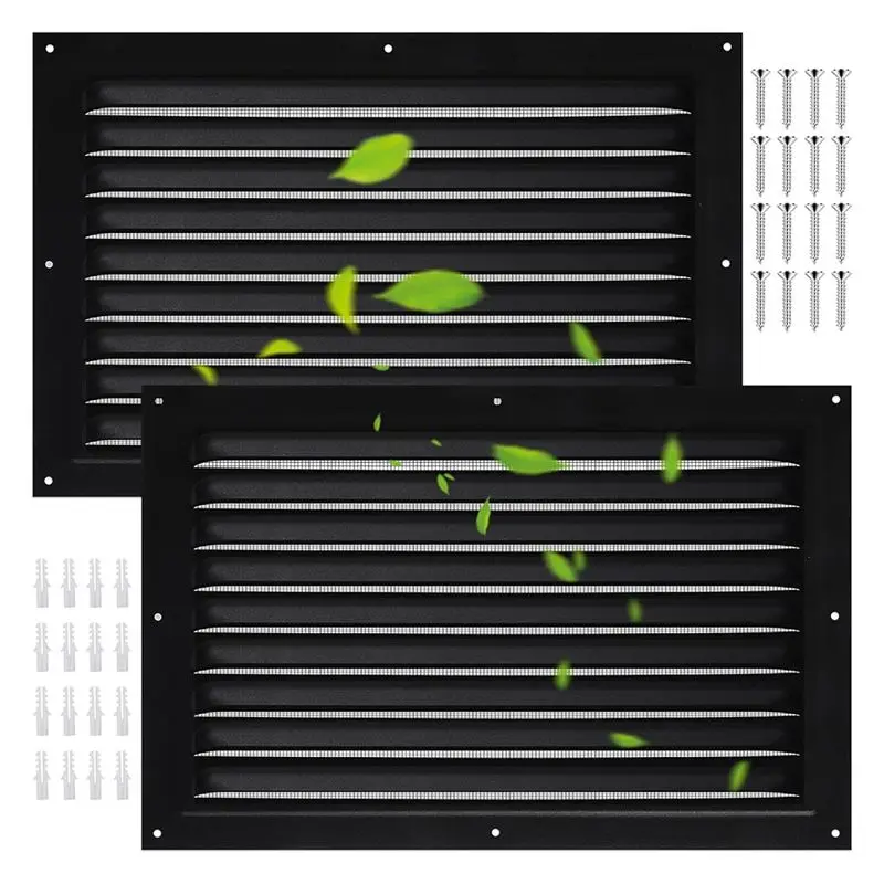 

A60zmetal Louver Vent Grille 8" X 12" 2 Pcs For Attic Shed Vents Gable Vents With Screen Mesh For Indoor Outdoor Garagemay