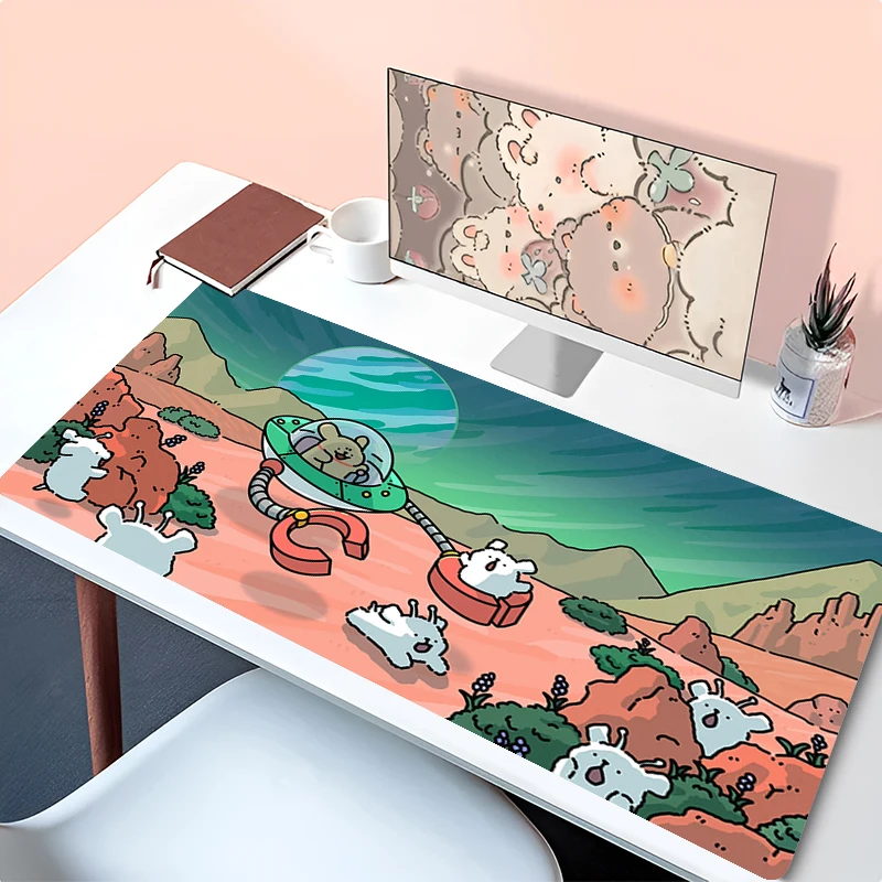 Mouse pad pc girassol kawaii tapete de mesa linha cão anime teclado portátil hd impressão desktop mouse tapete computador dos desenhos animados mousepad