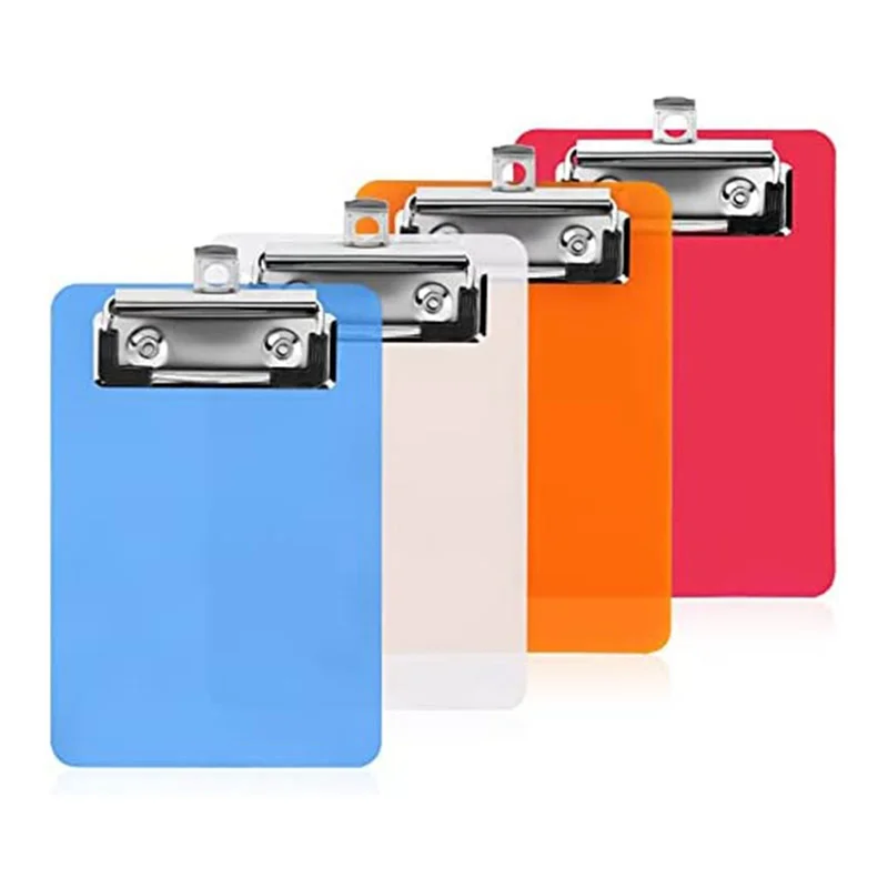 4Inch X 6Inch Mini Clipboard, 4Pcs Small Clipboard, Clip Board Notepads Clipboard, Memo Size Pocket Plastic Clipboard