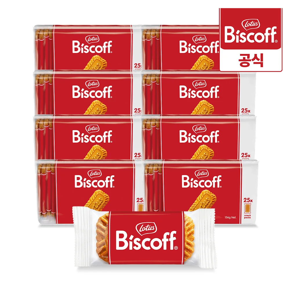 25 Lotus Biscoff Biscuit Single Pack (156g x 8 pieces)/Individual packaging coffee sweets imported sweets large capacity crackers