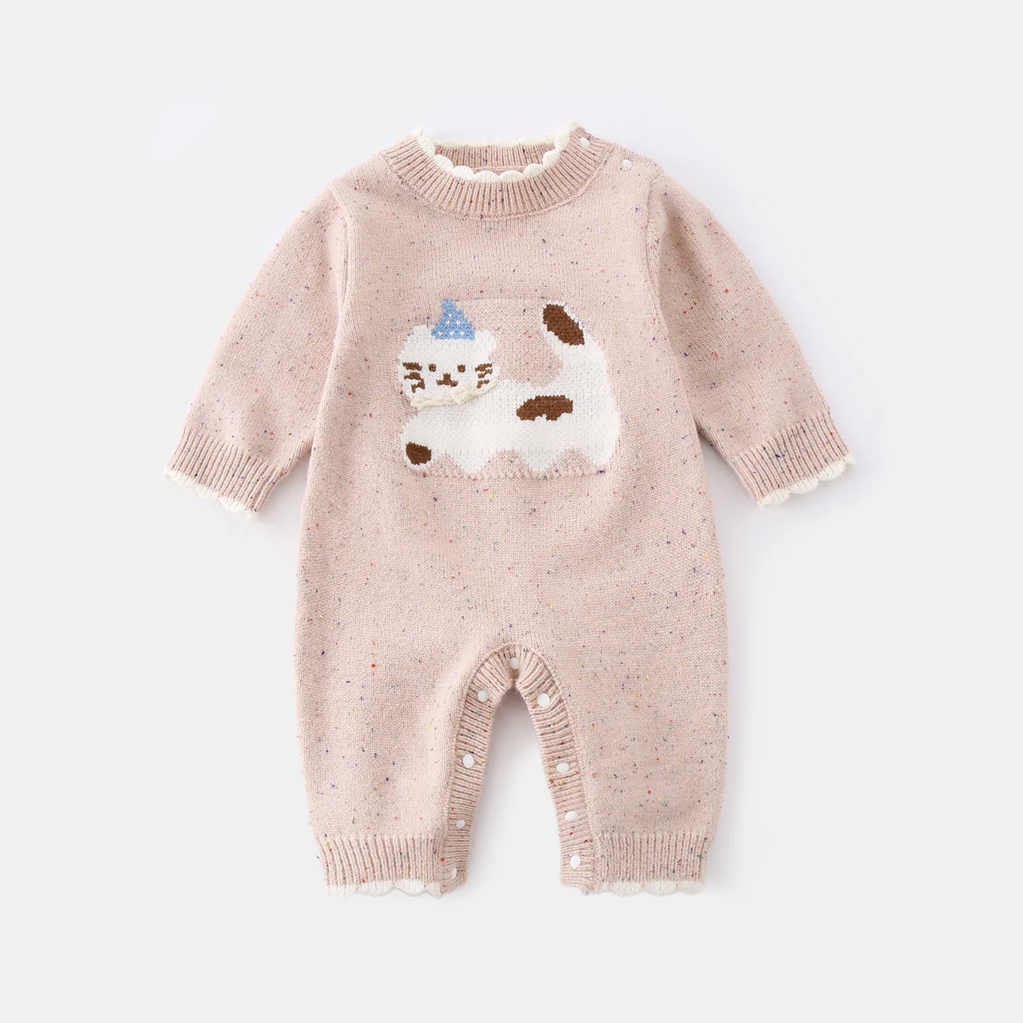 

Детский свитер, одежда для скалолазания, осенняя одежда, новая корейская версия, вязаный свитер, супер милый комбинезон с котом для девочек на выход