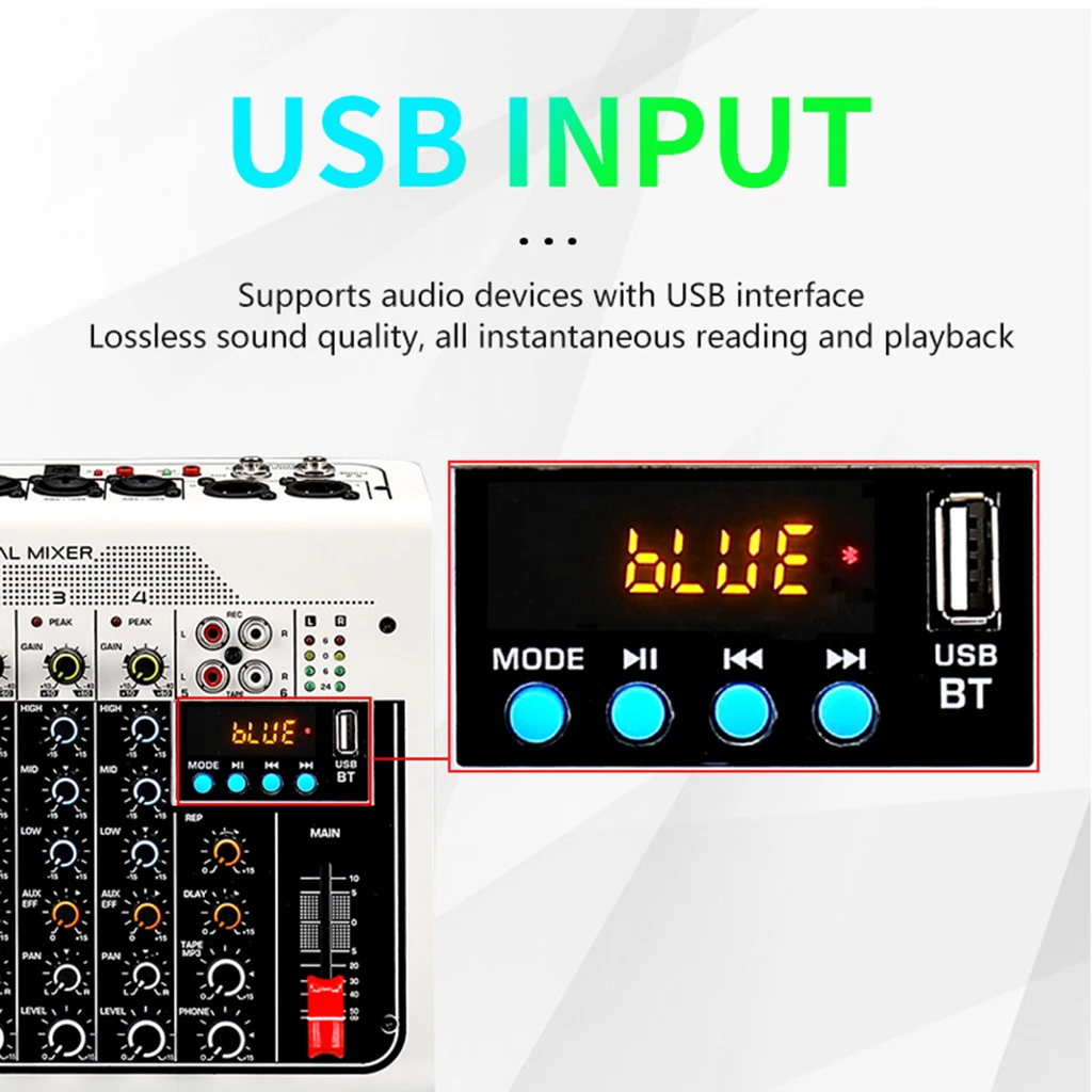 Professionele Audio Mixer Mixing Console Usb MP3 Computer Input Voor Live-uitzending Webcast Ingang Stereo Opname Mixing Console