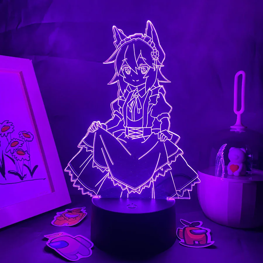 مفيد الثعلب سينكو سان ثلاثية الأبعاد LED النيون أنيمي ضوء الليل هدية عيد ميلاد لصديق أوتاكو ديكور غرفة نوم مانغا نو سينكو سان لافا مصباح