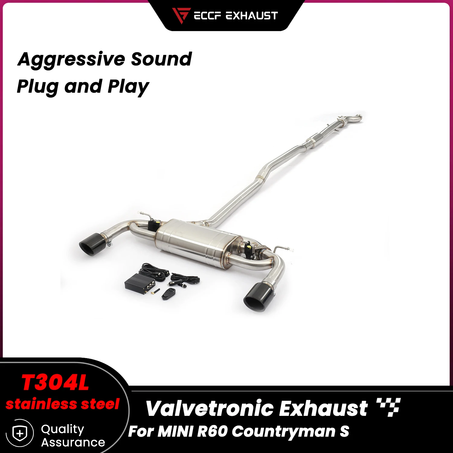 

Агрессивный звуковой выхлоп Valvetronic Catback для MINI R60 Countryman S: Улучшение производительности и звучания выхлопа