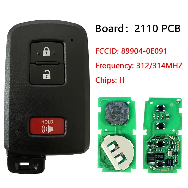 

CN007147 Aftermarket 3-кнопочный смарт-ключ PN 89904-0E091 HYQ14FBA AG Board 2110 PCB для Toyota Prius Tacoma Land Cruiser 2012-2019