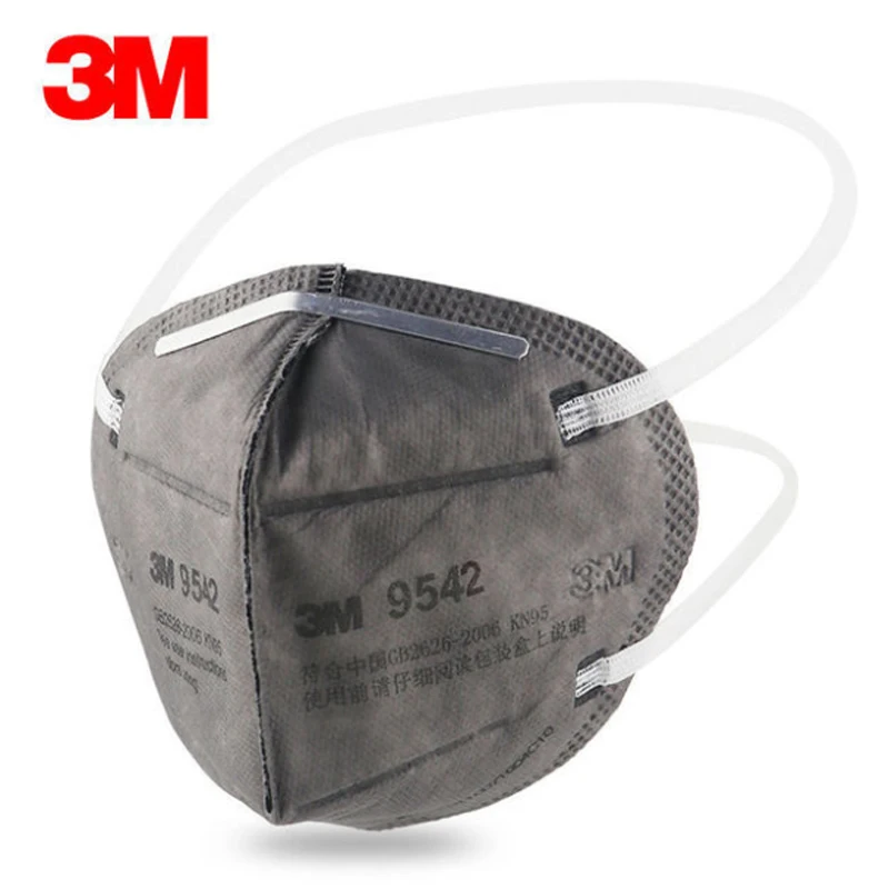 5pcs 3M9542 Activated carbon PM 2.5 Anti dust mask non woven fabric folding filter mask  Dust-proof and haze Adult N95