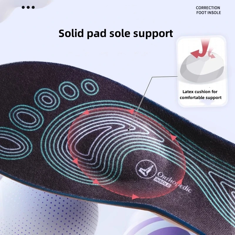 Cork full Arch Support Orthopedic Insoles Flat Sole Arch Pad X-Shape Leg Calf Correction Leg Shape For Feet Ease Pressure Of Air