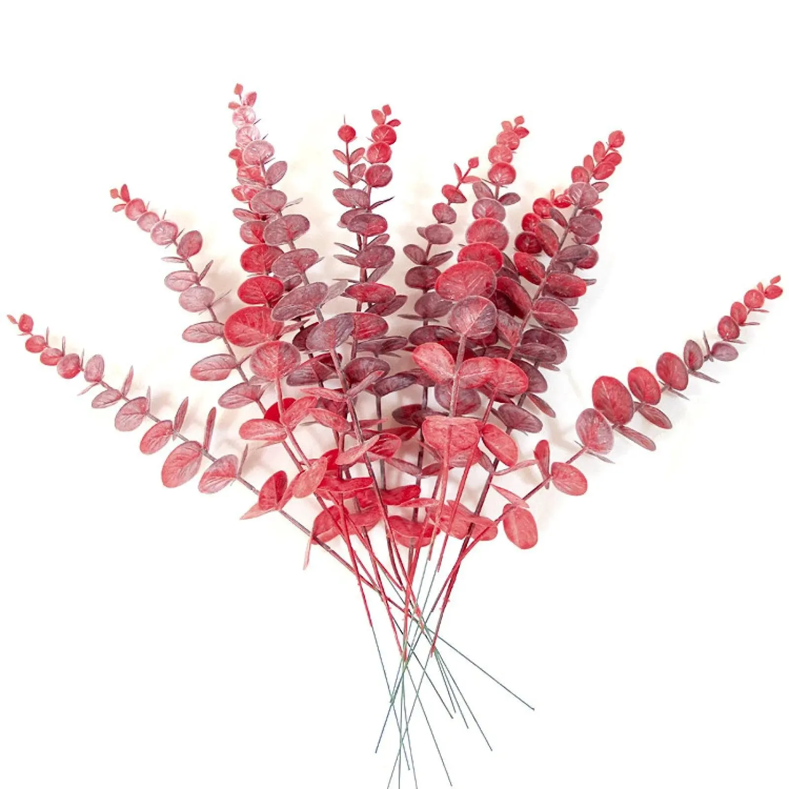 10 Stück Eukalyptus-Stiele, künstliche Eukalyptusblätter für Zuhause, Blumenstrauß, Herzstück, Hochzeitsdekoration, Weihnachtsdekoration – Detail 10