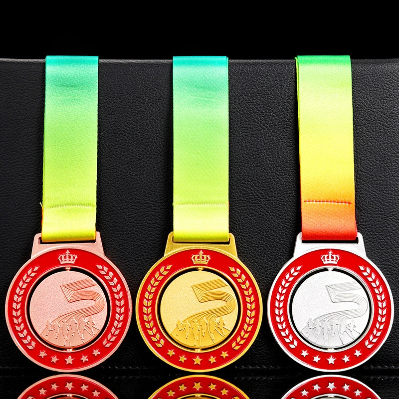 جائزة كأس الميداليات الذهبية للجري مع أشرطة الرقبة وسام سريع وسام تذكارية مختلفة جائزة رياضية للمدرسة مصنوعة حسب الطلب #1