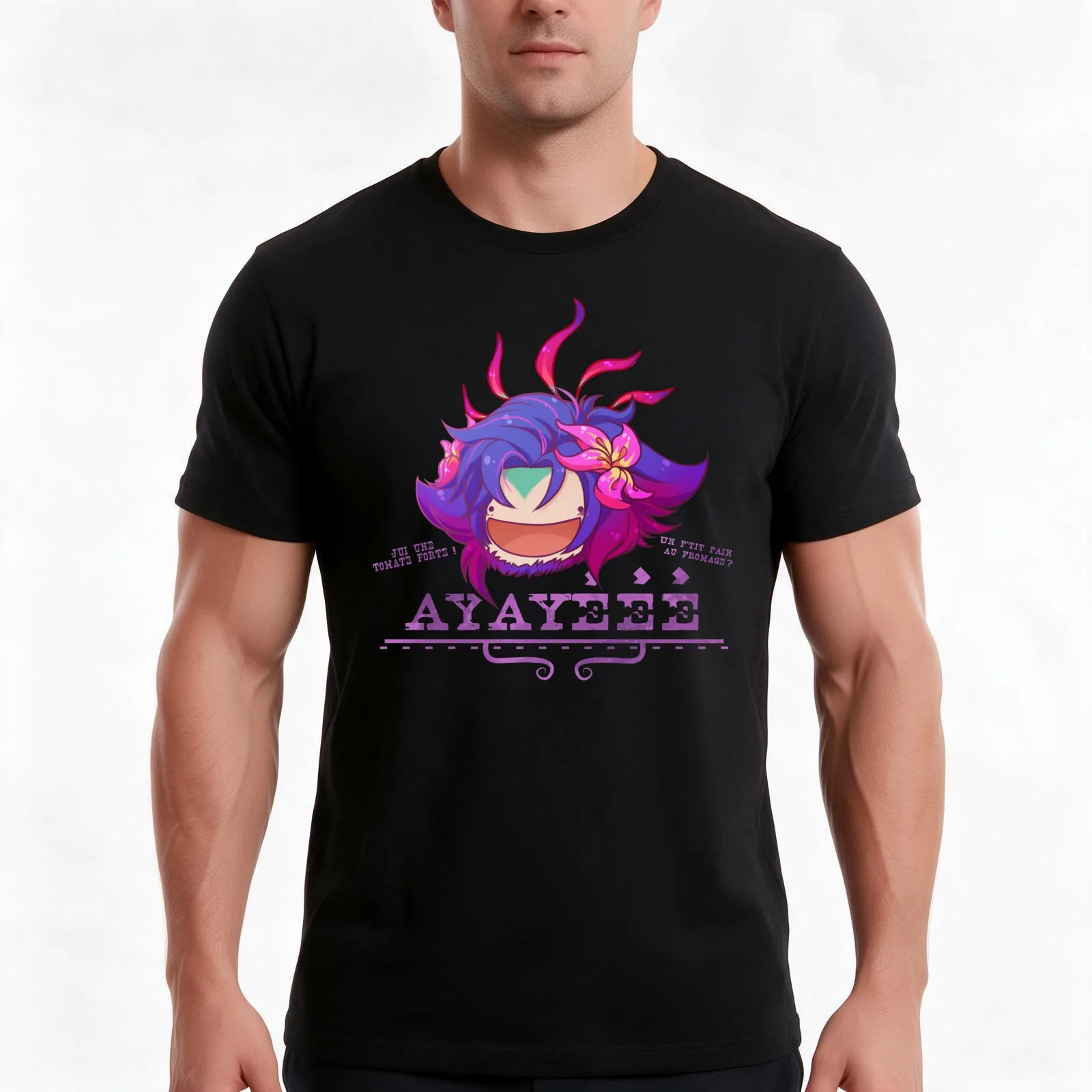 Nalfko - Ayayééé T-Shirt, Summer Casual Cotton Tee, Oversized Streetwear Tops, Vintage Graphic Print, Loose Fit Short Sleeve