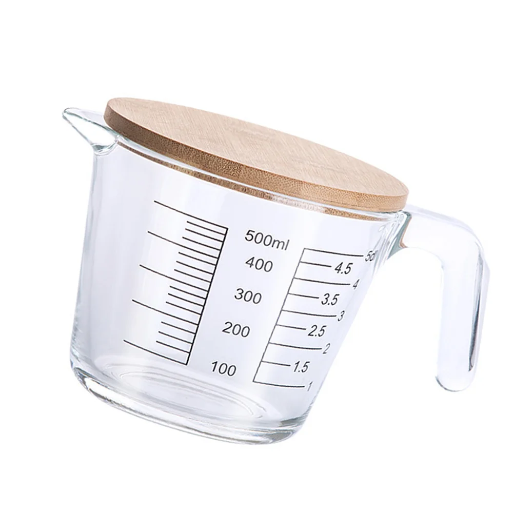 

1pc Heat-Resistant Glass Cup 500Ml Borosilicate Graduated Jug For Kitchen Baking Oil Juice Storage Measuring Jug Glass